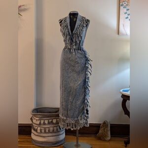 2 Piece Denim Fringe Outfit